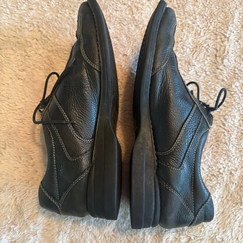 Johnston Murphy Shuler Bicycle shoes Oxford Mens 10.5 M Black Pebbled Leather
